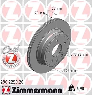 Brake Disc COAT Z 290.2259.20