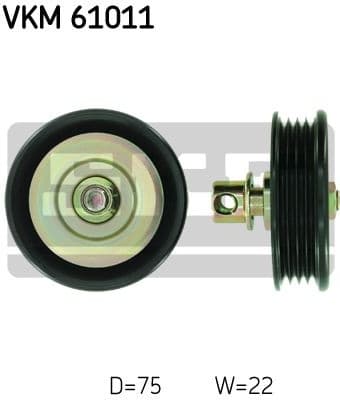 Deflection/Guide Pulley, V-ribbed belt VKM 61011