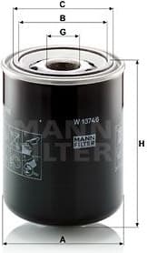 Filter, operating hydraulics W1374/6