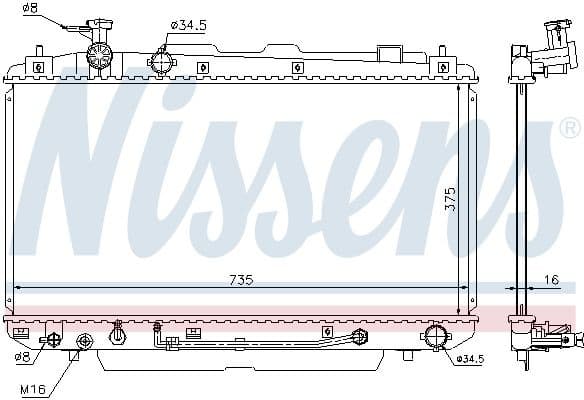Radiator, engine cooling 646852