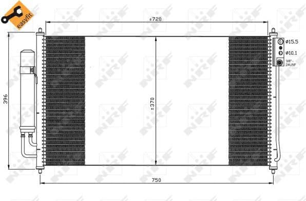 Condenser, air conditioning EASY FIT 35878
