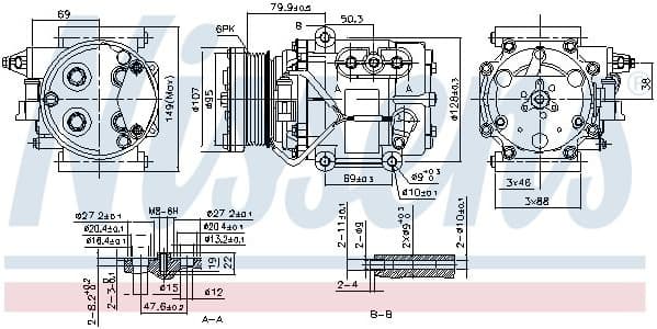 Compressor, air conditioning ** FIRST FIT ** 89240
