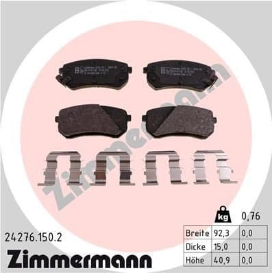 Brake Pad Set, disc brake 24276.150.2