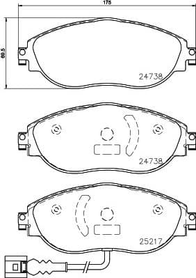 Brake pads front, Top Quality P85144