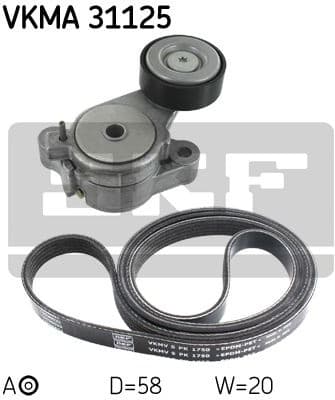 V-ribbed Belt Set VKMA 31125