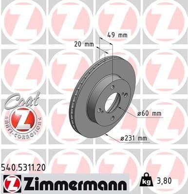 Brake Disc COAT Z 540.5311.20