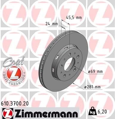 Brake Disc COAT Z 610.3700.20