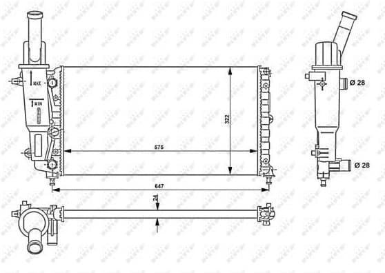 Radiator, engine cooling 53225