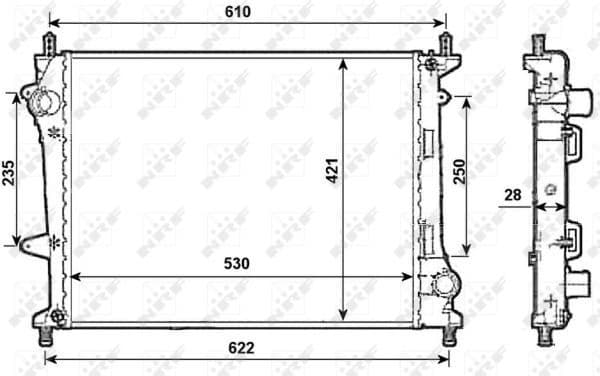 Radiator, engine cooling 53987