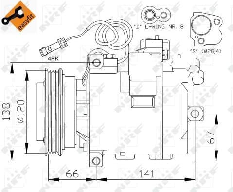 Compressor, air conditioning EASY FIT 32104