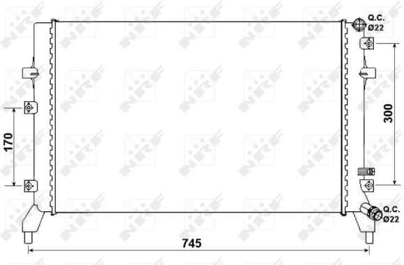 Radiator, engine cooling 53884