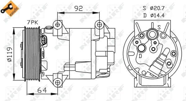 Compressor, air conditioning EASY FIT 32424