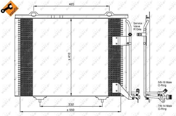 Condenser, air conditioning EASY FIT 35463