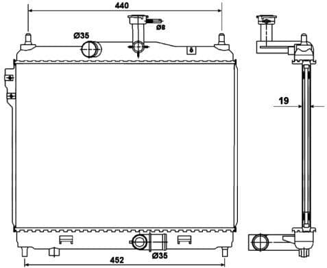 Radiator, engine cooling 53169