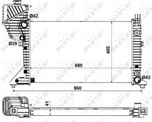 Radiator, engine cooling Economy Class 55349A