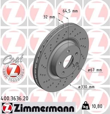 Brake Disc COAT Z 400.3636.20