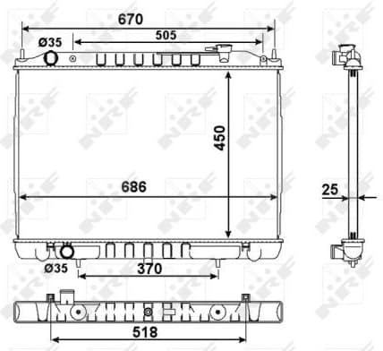 Radiator, engine cooling 58418