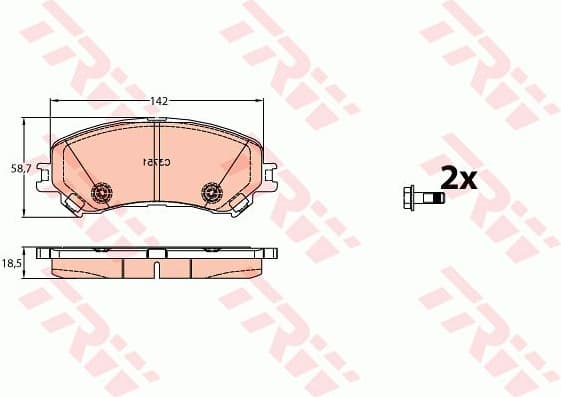 Brake pads front, Top Quality GDB2152