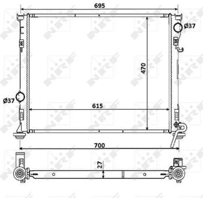 Radiator, engine cooling 53928
