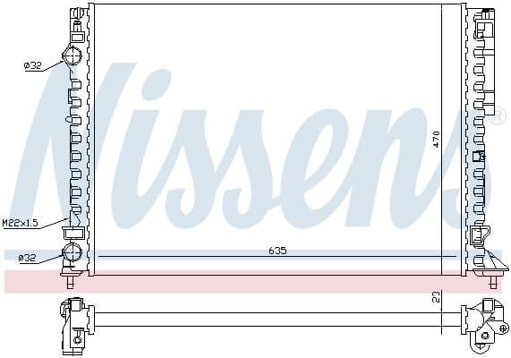 Radiator, engine cooling 63843A