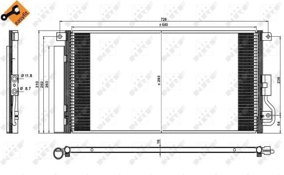 Condenser, air conditioning EASY FIT 350227