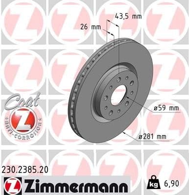 Brake Disc COAT Z 230.2385.20