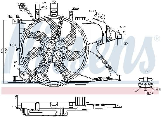 Fan, engine cooling 85195