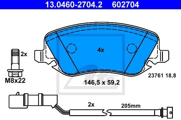 Brake Pad Set, disc brake 13.0460-2704.2 - image 2