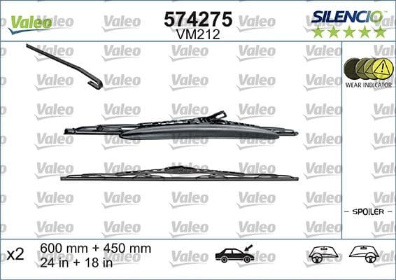 Wiper Blade SILENCIO CONVENTIONAL SET 574275