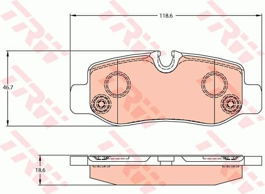 Brake pads rear, Top Quality GDB2102