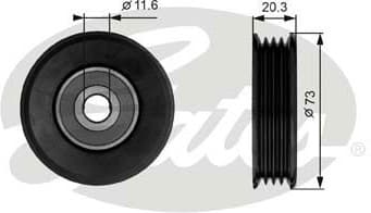 Deflection/Guide Pulley, V-ribbed belt DriveAlign™ T38031
