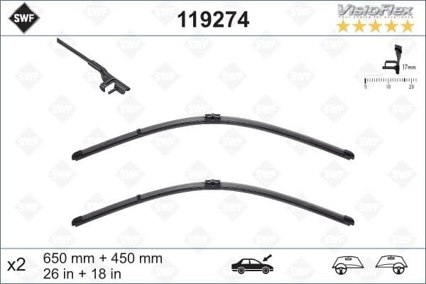 Wiper Blade DAS ORIGINAL SET 119274