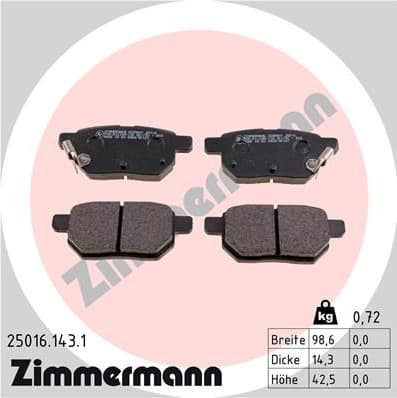Brake Pad Set, disc brake 25016.143.1
