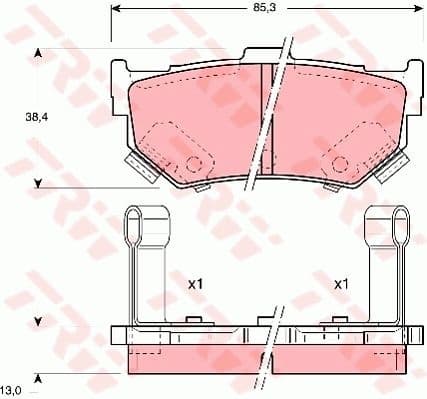 Brake Pad Set, disc brake GDB884