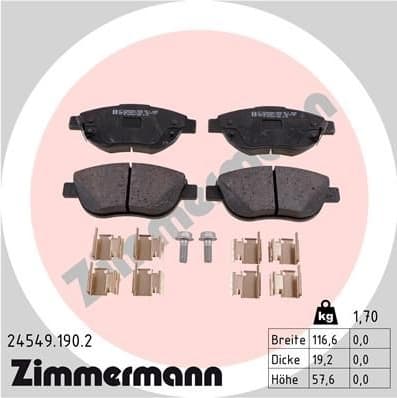 Brake Pad Set, disc brake 24549.190.2