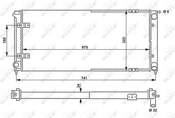 Radiator, engine cooling 58712