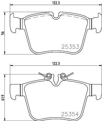 Brake pads rear, Top Quality P50122