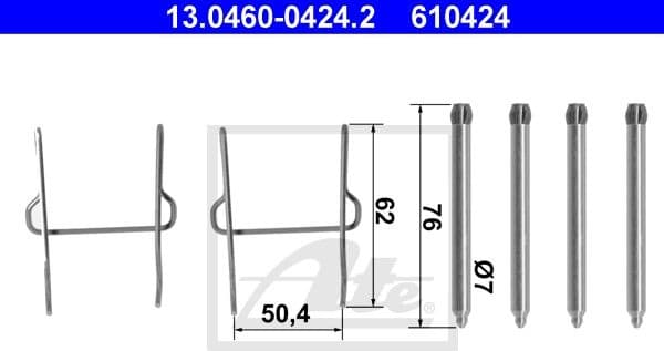 Accessory Kit, disc brake pad 13.0460-0424.2