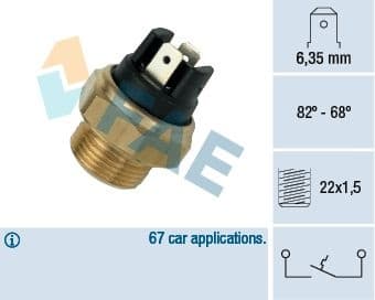 Temperature Switch, radiator fan 37350