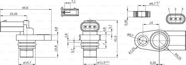 Sensor, camshaft position 0232103099 - image 6