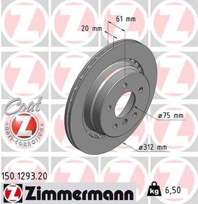 Brake Disc COAT Z 150.1293.20