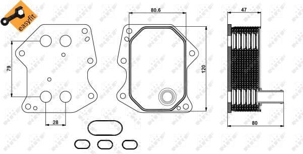 Oil Cooler, engine oil EASY FIT 31212