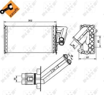 Heat Exchanger, interior heating EASY FIT 50577