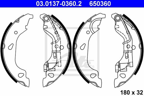 Brake Shoe Set 03.0137-0360.2