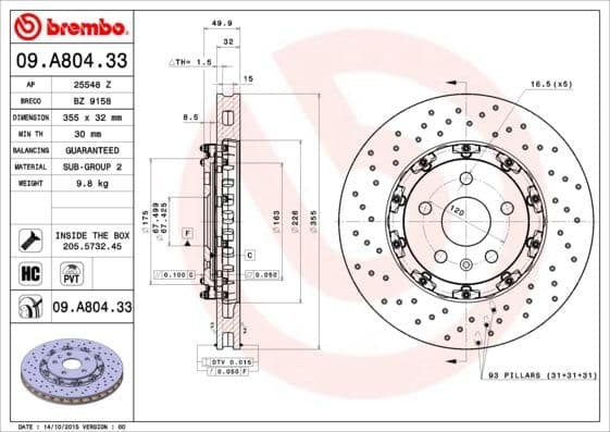 Brake Disc PRIME LINE - Floating 09.A804.33