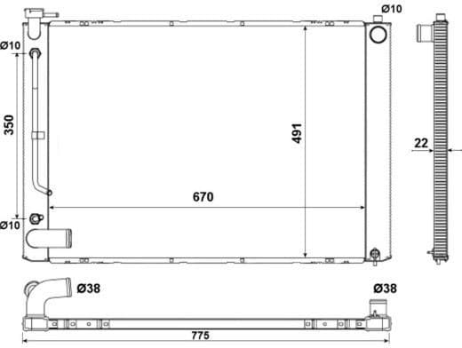 Radiator, engine cooling 53974