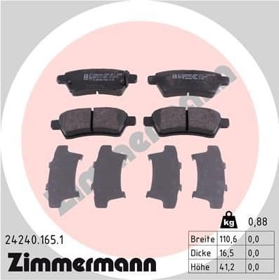 Brake Pad Set, disc brake 24240.165.1
