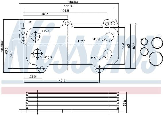 Oil Cooler, engine oil ** FIRST FIT ** 90684