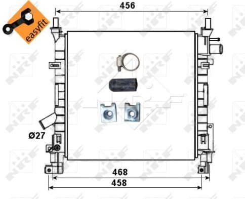 Radiator, engine cooling EASY FIT 53651