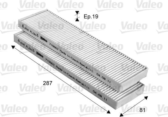 Filter, cabin air VALEO ESSENTIAL 715662